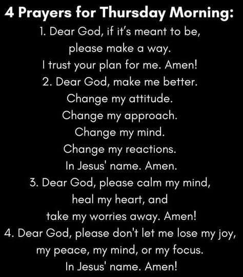 #prayer #thursday Thursday Morning Prayer, Inspirational Morning Prayers, Thursday Prayer, Morning Quotes For Friends, Catholic Beliefs, Good Morning Thursday, Christian Affirmations, Good Morning Spiritual Quotes, Everyday Prayers