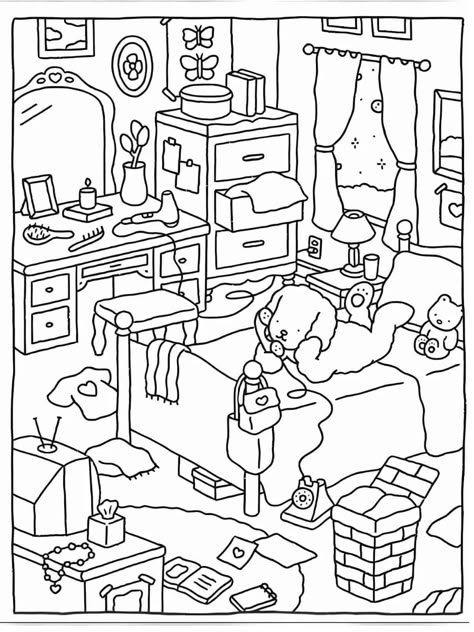 40+ Free Printable Coco Wyo Coloring Pages 🍓🌻 - ColoringPagesForKids.net Cozy Wyo Coloring Pages, Coloring Page Bobbie Goods, 90s Coloring Pages Free Printable, Eiry Coloring Book, French Coloring Pages, Cosy Corner Coloring Page, Bobbie Goods Coloring Pages Valentines, Cute Kawaii Coloring Pages Free Printable, Cute Comfy Coloring Pages