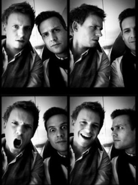 love these boys! Suits Cast, Harvey Suits, Suits Serie, Patrick J Adams, Suits Tv Series, Harvey Specter Suits, Suits Harvey, Javier Hernandez, Suits Quotes