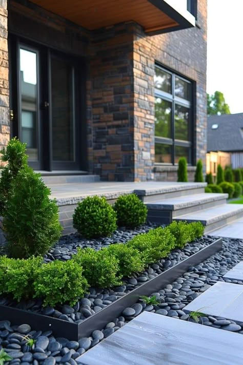 Front Door Landscaping, Front Garden Landscape, Front Garden Design, Front Yard Ideas, Front Landscaping, Home Garden Design, Front House, Front House Landscaping, Home Landscaping