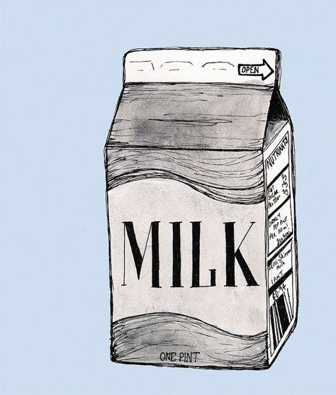 Milk Drawing, Drinks Illustration, Milkshake Bar, Harvey Milk, Tattoo Vintage, Retro Tattoos, Doodle Tattoo, Milk Carton, Drink Milk