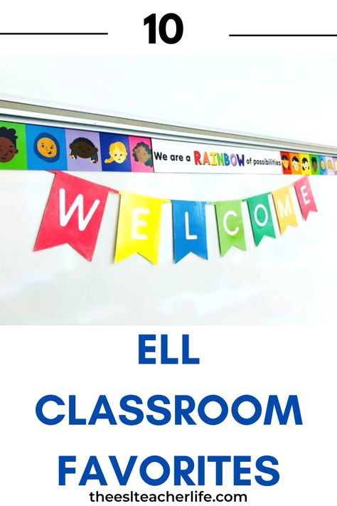 Ell Teacher Classroom, Enl Classroom Decor, Ell Classroom Decorations, Ell Bulletin Board Ideas, Esol Classroom Setup, Ell Classroom Ideas, Esl Classroom Decor Elementary, Esl Classroom Set Up, Esl Classroom Decor