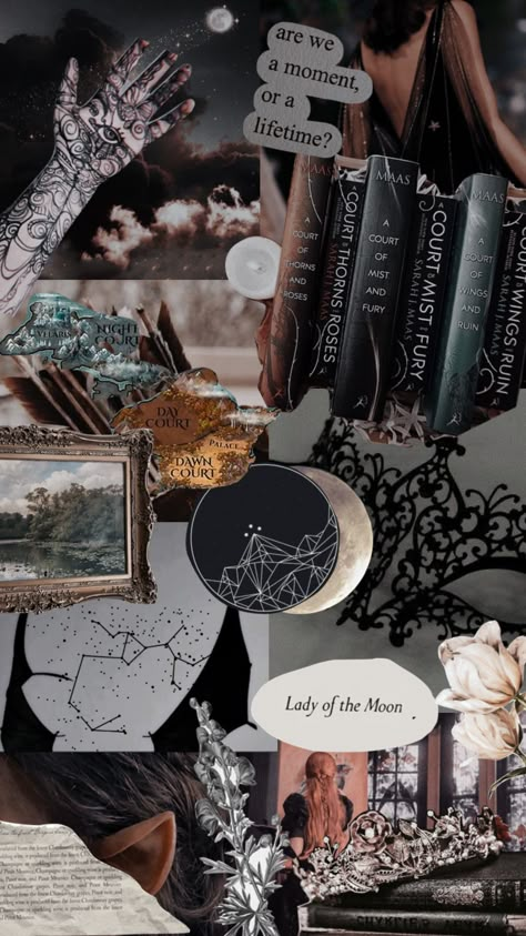 A Court Of Thorns And Roses Moodboard, Acotar Wallpaper Collage, Acotar Books Aesthetic, Acotar Moodboard, Acotar Aesthetic Wallpaper, Acotar Wallpaper Aesthetic, Acotar Book Cover, Acotar Annotations, Acotar Wallpaper