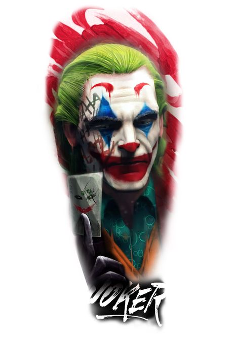 Joker Tattoo Colored, Color Tattoo Designs Men, Joker Face Tattoo Design, Joker Tattoo Design Colored, Colored Tattoo For Men, Joker Tattoo Drawing, Colored Tattoo Design For Men, Joker Art Tattoo, Joker Tattoo Sketch