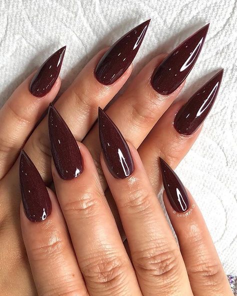 Vibrant Nail Colors, Stiletto Nails Designs, Vibrant Nails, Burgundy Nails, Brown Nails, Fire Nails, Perfect Nails, Love Nails, How To Do Nails