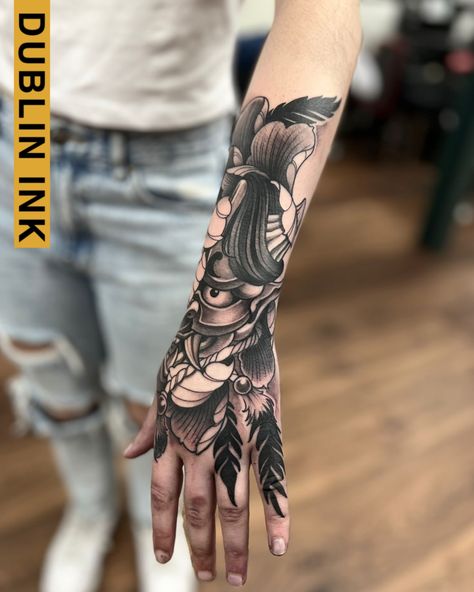 The job stopper done by @demarco.matheus this is a lot of commitment from a person it’s not for everyone. #dublinink #handtattoo #japanesetattoos #sleevetattoo Japanese Tattoo, Hand Tattoos, Dublin, Sleeve Tattoos, For Everyone, Tattoos