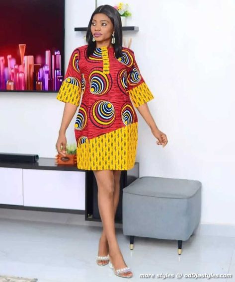 The Latest Ankara Outfit Fashions For The African Woman Ankara Short Gown Styles 2020, Ankara Styles Dresses, Ankara Short Dresses, Simple Ankara Gowns, Short Ankara Dresses, Ankara Outfits, Fashion Work Outfit, Classy Short Dresses, Ankara Short