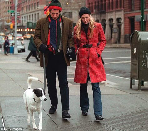 Tragic: John F. Kennedy Jr. - the son of President Kennedy - is seen here with wife Carolyn Bessette-Kennedy. The couple died when JFK Jr.'s plane crashed in 1999 Caroline Bessette, John Junior, Carolyn Bessette, Christian Slater, Mario Sorrenti, Robin Wright, John Fitzgerald, Jfk Jr, The Kennedys