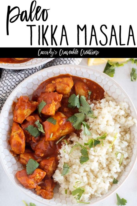 This Keto Tikka Masala recipe has perfectly tender chicken covered in a creamy, flavor-packed sauce. Plus, it's super quick and easy to make and can even be made dairy-free & paleo! #ketotikkamasal #paleotikkamasala #whole30tikkamasala #dairyfreetikkamasala #chickentikkamasala #lowcarbtikkamasala Keto Chicken Tikka Masala, Dairy Free Recipes Healthy, Dairy Free Keto Recipes, Tikka Masala Sauce, Chicken Tikka Masala Recipes, Masala Sauce, Keto Smoothie Recipes, Tikka Masala Recipe, Keto Paleo