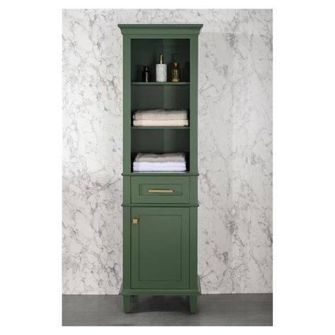 Arrives by Thu, Oct 19 Buy Legion Furniture 21" Vogue Green Linen Cabinet at Walmart.com Vogue Green, Elevated Home, Wall Mounted Bathroom Cabinets, Bathroom Linen Cabinet, Bathroom Vanity Base, Cabinet Finishes, Linen Cabinet, Green Cabinets, Vanity Base