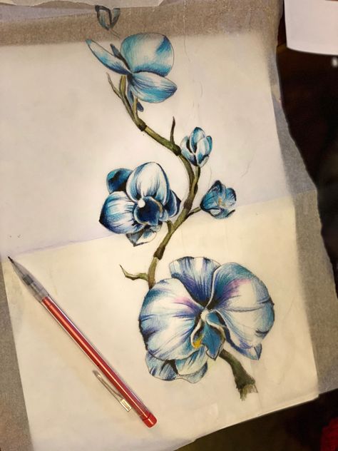 Orchid Lily Tattoo, Orchid Skull Tattoo, Orchid Collar Bone Tattoo, Black And White Orchid Tattoo, Orchid Back Tattoo, Blue Orchid Tattoo, Black Orchid Tattoo, Watercolor Orchid Tattoo, Orchid Tattoo Design