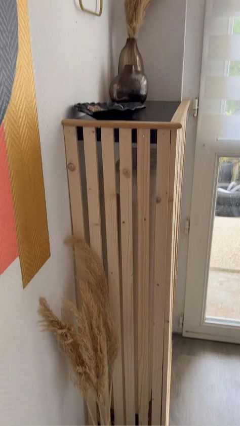 How To Hide A Radiator, Behind Front Door Ideas, Toilet Topper Ideas, Rustic Radiator Cover, Hide Heater On Wall, Cover Heater Ideas, Cover Radiator Ideas, Radiator Cover Ideas Diy, Radiator Cover Ideas Ikea