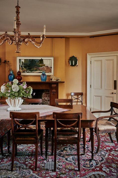 Coastal Villa | MaxRollitt Villa Dining Room, Max Rollitt, Warm Dining Room, Victorian Estate, Shop Shelving, Interior Design Work, Serving Table, Floor Cloth, Clawfoot Tub