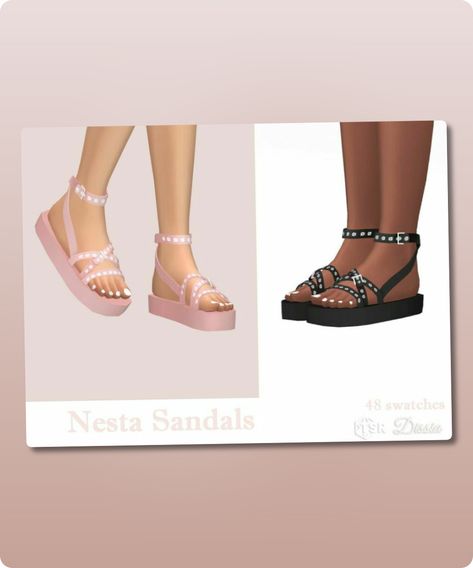 Sims 4 Shoe CC: Nesta Sandals By Dissia Sims 4 Sandals Cc, Sims 4 Cc Sandals, Sims 4 Sandals, Sims 4 Shoe Cc, Sims Cc Outfits, Sims 4 Shoes Cc, Sims Shoes, 4 Braids, Sims 4 Cc Download