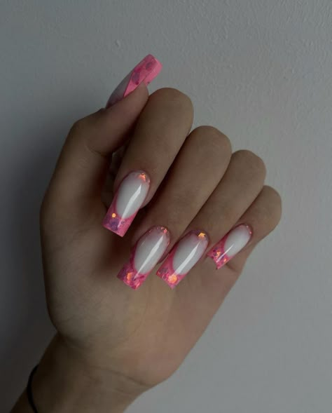 Elegant Summer Nails, French Nail Ideas, Zebra Print Nails, Summer Nails 2024, Pink French Nails, Purple Nail Polish, Model Nails, Pink French, French Nail