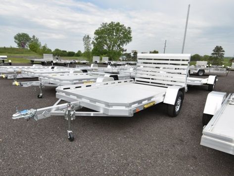 Aluma and Rough Rider aluminum utility trailers Atv Utility Trailer, Aluminum Utility Trailer, Utv Trailers, Tilt Trailer, Livestock Trailers, Rock Guard, Equipment Trailers, Dump Trailers, Rough Riders