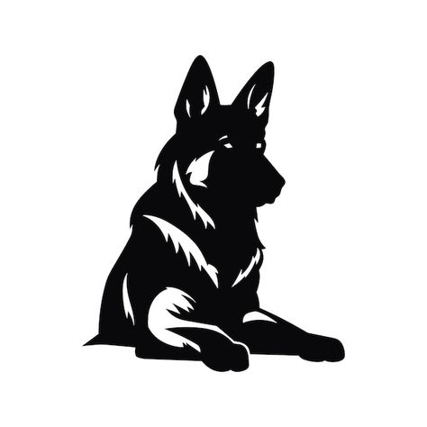 Vector silhouette german shepherd dog ve... | Premium Vector #Freepik #vector #silhouette #black-white #dog-logo #german-shepherd-dog Logo German, German Shepherd Silhouette, Bruce Lee Art, John Wayne Movies, Silhouette Drawing, Silhouette Tattoos, Logos Ideas, Vector Silhouette, Dog Vector