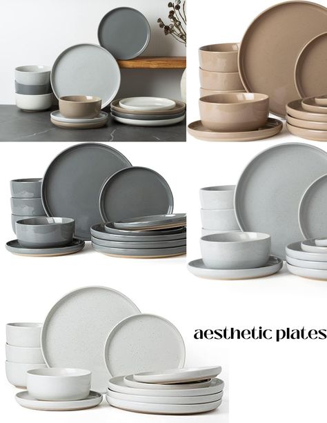 Nice Plates Dinnerware, Aesthetic Plates Set, Plates And Bowls Set Aesthetic, Aesthetic Plates And Bowls Set, Aesthetic Dishware, Aesthetic Plates And Bowls, Dinnerware Aesthetic, Aesthetic Dishes, Aesthetic Plates