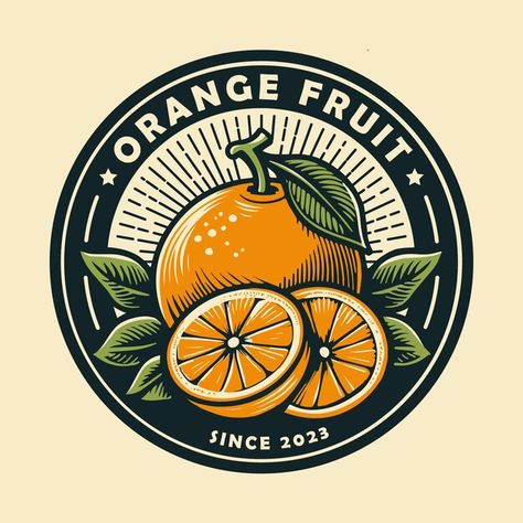 Vector vintage badge logo emblem of oran... | Premium Vector #Freepik #vector #farm #sign #orange #natural Logo Emblem Design, Vintage Emblem Logo, Vintage Badge Logo, Orange Farm, Farm Logo Design, Fruit Logo, Vintage Badge, Farm Logo, Orange Logo