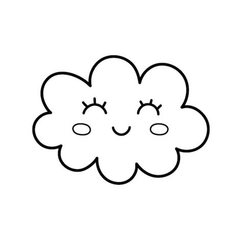 Premium Vector | Cute black and white cloud isolated element Weather character in cartoon style Cloud Clipart Black And White, Cute Clouds Drawing, Cloud Vector Png, Cloud Cartoon, Cloud Icon, Cute Black And White, Cloud Drawing, Clipart Black And White, White Cloud