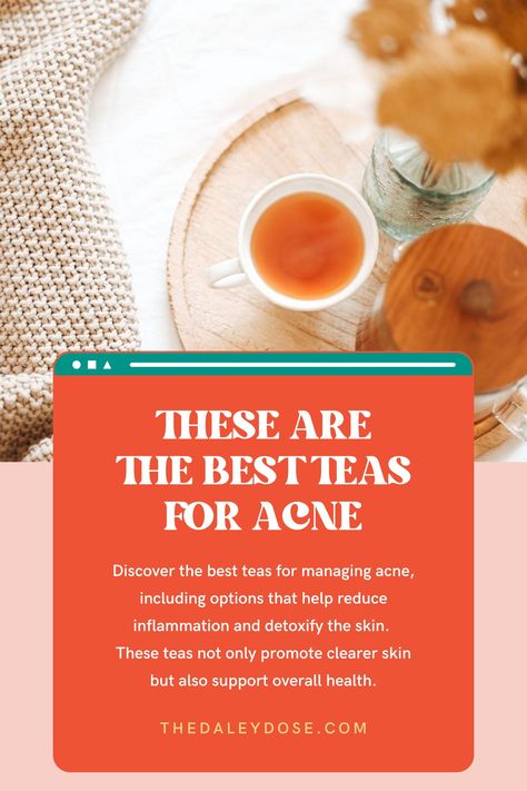 Discover the best teas for acne and tackle breakouts from the inside out. These teas are packed with anti-inflammatory properties and antioxidants that help reduce acne naturally. Say goodbye to harsh chemicals and hello to clear skin with these soothing brews. Check out our top picks for acne-fighting teas! #AcneTips #NaturalRemedies #ClearSkin Teas For Acne Clear Skin, Spearmint Tea For Acne, Teas For Acne, Tea For Acne, Hormonal Acne Diet, Hormonal Acne Supplements, Hormonal Acne Remedies, Best Teas, Acne Diet