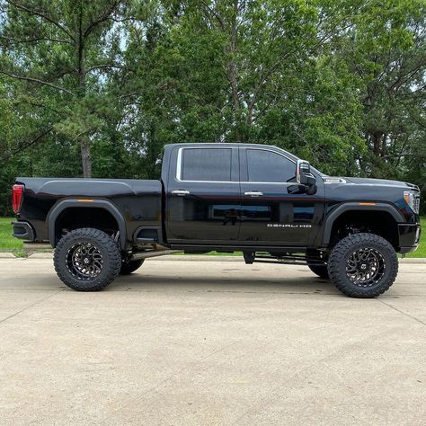 Gmc Denali 3500 Hd Lifted, Gmc 2500 At4, Gmc Sierra Lifted, Gmc At4, Gmc Denali Truck, Black Trucks, Denali Hd, Denali Truck, Gmc Sierra 1500 Denali