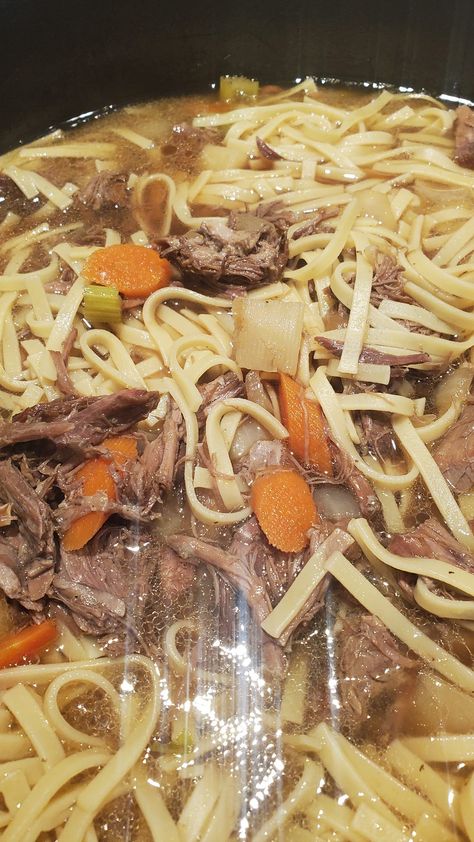 Leftover Pot Roast Screams Beef Noodle Soup - Easy DIY Recipes Pork Roast Soup Leftover, Roast Beef Noodles, Beef Consomme, Leftover Roast Beef Recipes, Leftover Pot Roast, Leftover Roast Beef, Leftover Beef, Leftovers Soup, Beef Noodle Soup