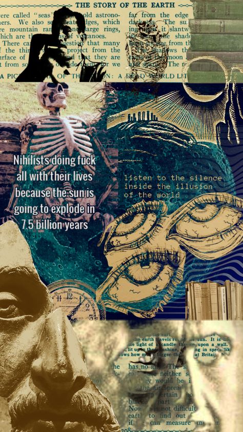 Nihilism Wallpaper, Philosophy Wallpaper Aesthetic, Philosophy Collage, Philosophy Aesthetic Art, Nihilism Aesthetic, Philosophy Aesthetic, Aesthetic August, Collage Moodboard, Beautiful Collage