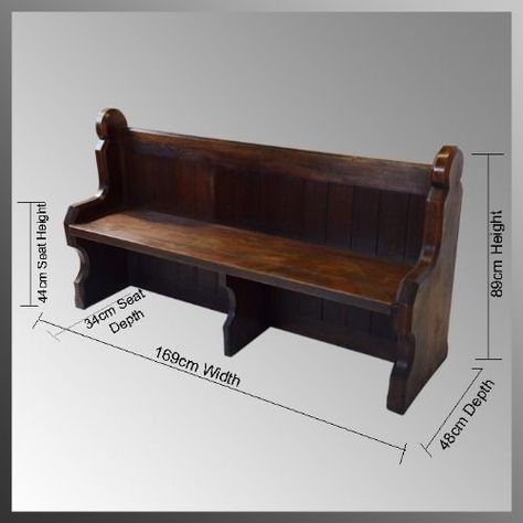 Pair Of Oak Church Pew Bench Settle Seat Antique C1850 a Rare Pair In Solid English Oak - Excellent Condition | 121883 | Sellingantiques.co.uk Church Bench Ideas, Church Pew Bench, Japanese Carpentry, Pew Bench, Church Pews, Pew Ends, Altar Design, Church Aesthetic, Church Furniture