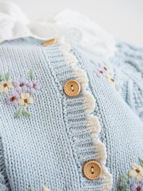 Crochet Baby Photo Prop, Baby Dress Embroidery, Spring Cardigan, Embroidered Crochet, Flower Cardigan, Spring Cardigans, Toddler Sweater, Cardigan Winter, Baby Girl Shower Gifts