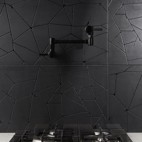 Ivy Hill Tile Smith 16" x 32" Porcelain Field Tile | Wayfair Dark Bathroom, Black Backsplash, Standing Shower, Kitchen Floors, Patterned Tile, Manifest Destiny, Loft Ideas, Crackle Painting, Matte Tile