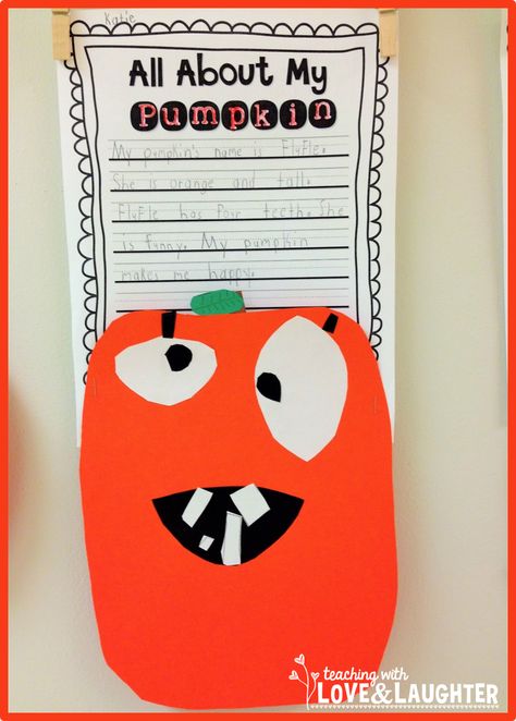 Freebielicious: Pumpkin Craft/Writing Activity Pumpkin Writing 2nd Grade, Pumpkin Art Grade 1, Fall Writing Activities 1st Grade, Pumpkin Writing Activities, Friend Chart, Reading Lab, Pumpkin Writing, Fall Writing Activities, Pumpkin Activity