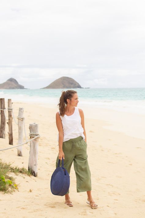 Easy Breezy Summer Staples Messy High Ponytails, Walmart Style, East Coast Style, Walmart Fashion, Sleeveless Knit Dress, Cropped Linen Pants, Linen Pant, Beach Vacation Outfits, Shell Top