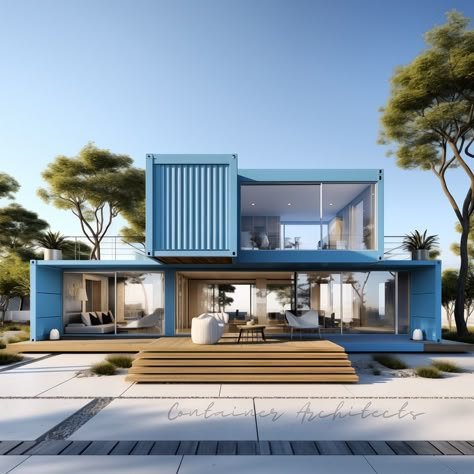 BoxHaus Designs Co. | Container Home Plans (@containerarchitects) • Instagram-Fotos und -Videos Shipping Container Homes With Garage, Industrial Container Home, Container Home With Garage, Two Storey Container Home, Sea Container Garage, Rooftop House, Container Garage, Container Home Plans, House Owner