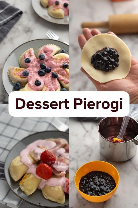 Dessert Pierogi: 6 Sweet Pierogi Filling Ideas to Try - Definitely Not a Chef Fruit Perogies, Easy Pierogi Recipe, Pierogi Filling Ideas, Dessert Perogies, Dessert Pierogies, Pierogi Filling Recipes, Farmers Cheese Pierogi Recipe, Pierogi Fillings, Homemade Pierogi Recipe