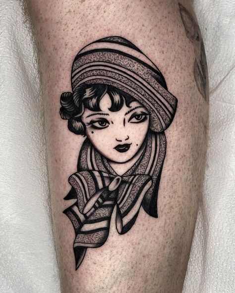 Vintage Woman Tattoo, Traditional Woman Head Tattoo, Two Face Tattoo, American Traditional Tattoo Woman Face, Traditional Woman Face Tattoo, Traditional Woman’s Face Tattoo, Traditional Tattoo Woman Face, Traditonal Tattoo, Antique Tattoo