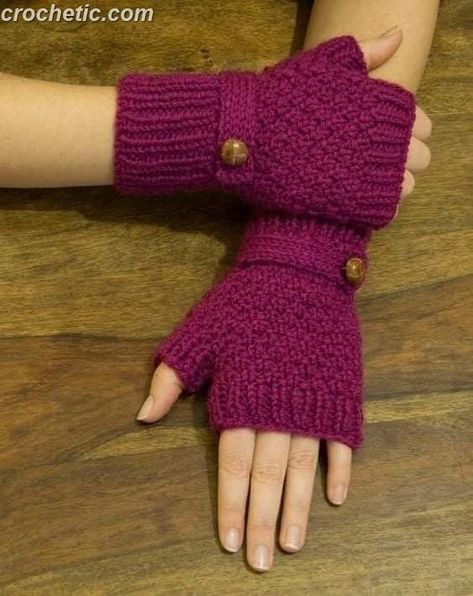 Crochet Fingerless Gloves Free Pattern, Crochet Wrist Warmers, Fingerless Gloves Crochet Pattern, Crochet Gloves Pattern, Gloves Pattern, Bonnet Crochet, Gloves Design, Crochet Fingerless Gloves, Crochet Mittens