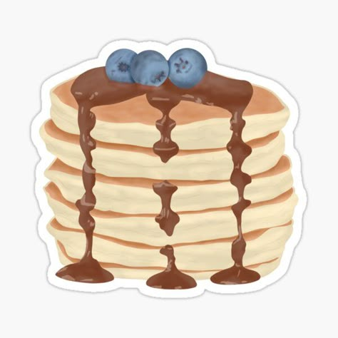 Cartoon Pancakes, Pancake Box, Cooking Stickers, Book Painting, Journal Templates, Snapchat Stickers, Chocolate Spread, Blueberry Pancakes, Hazelnut Spread