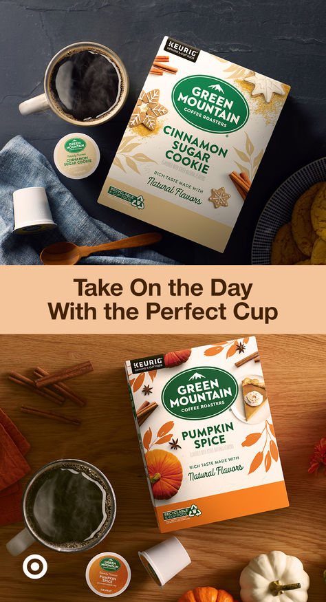 Celebrate National Coffee Day with Keurig K-Cup Pods. Brew perfect cups of wake-me-ups to take on the day. Choose from delicious options like Green Mountain Coffee Roasters Pumpkin Spice & Cinnamon Sugar Cookie, Swiss Miss Pumpkin Hot Cocoa and McCafé Baked Apple Pie Light Roast. Pumpkin Hot Cocoa, Cinnamon Sugar Cookies, Green Mountain Coffee, Swiss Miss, National Coffee Day, Mountain Coffee, Baked Apple Pie, Coffee Day, Keurig K Cup