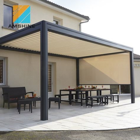 Economic Sunshade Outside Rain And Wind Resistance Wall Mounted Aluminum Garden Gazebos Outdoor - Buy Gazebo Outdoor,Garden Gazebos,Gazebo Outdoor Aluminum Product on Alibaba.com Iron Pergola, Waterproof Gazebo, Rustic Pergola, Bioclimatic Pergola, Pergola Diy, Patio Pergola, Retractable Roof, Pergola Garden, Pergola Attached To House