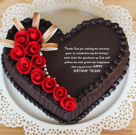 Write Name On The Most Romantic Heart Birthday Cake Happy Birthday Cake Wishes, Cake Name Edit, Birthday Cake Hd, Birthday Cake Wishes, Chocolate Cake Images, Graham Cake, Birthday Cake Write Name, Happy Birthday Chocolate Cake, Heart Birthday Cake