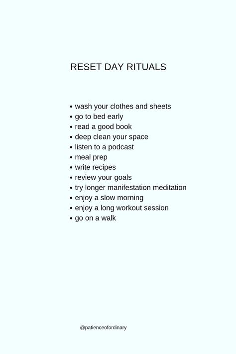 Reset Day Rituals, February Reset, December Reset, 2024 Reset, Routine Inspiration, Reset Day, Monthly Challenges, Self Care Day, Manifestation Meditation