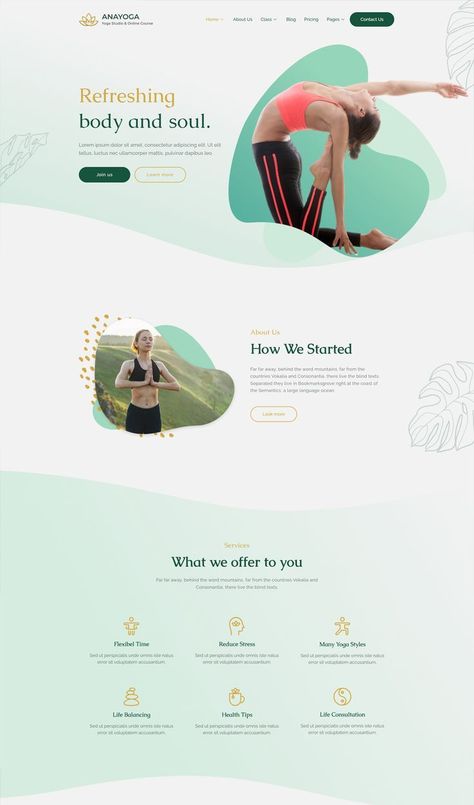 Yoga Teacher & Studio Elementor Template Yoga Web, Yoga Website, Website Ui Design, Simple Website Design, Magazine Design Cover, Agency Website Design, Studio Website, Yoga Studio Design, Yoga Guru