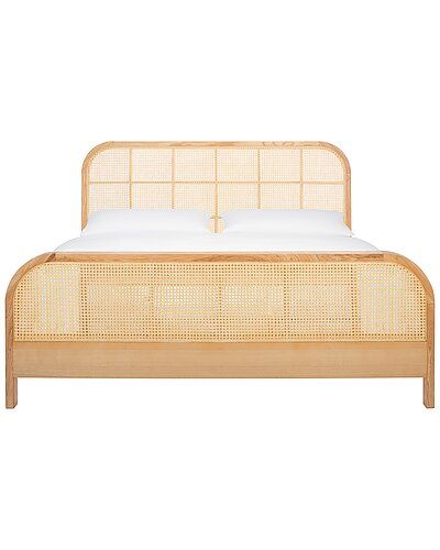 Safavieh Couture McAllister Cane Bed Bed Stands, Cane Bed, Bed Stand, Tall Headboard, Bed Wood, Contemporary Bed, Panel Bed, Bedroom Furniture Beds, Ash Wood