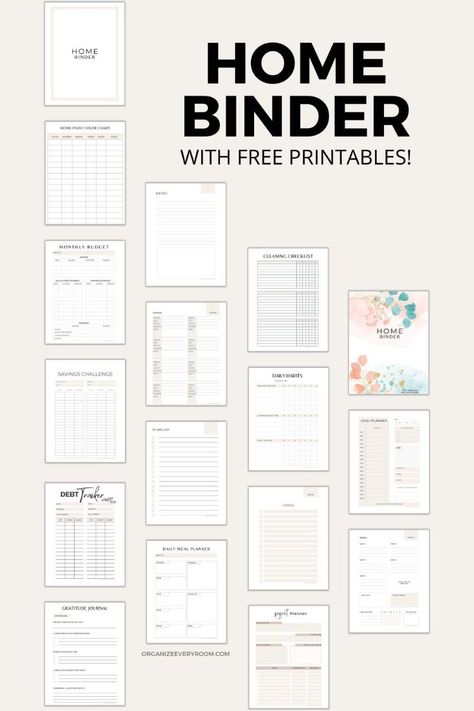 Ultimate Home Binder With Free Printables! Binder Spine Printables Free, Cleaning Planner Template, Daily Planner Sheets Free Printable, Household Planner Printables Free, Free Life Planner Printables, Household Management Printables, Family Binder Free Printables Templates, Free Home Management Binder Printables, Free Budget Planner Printables