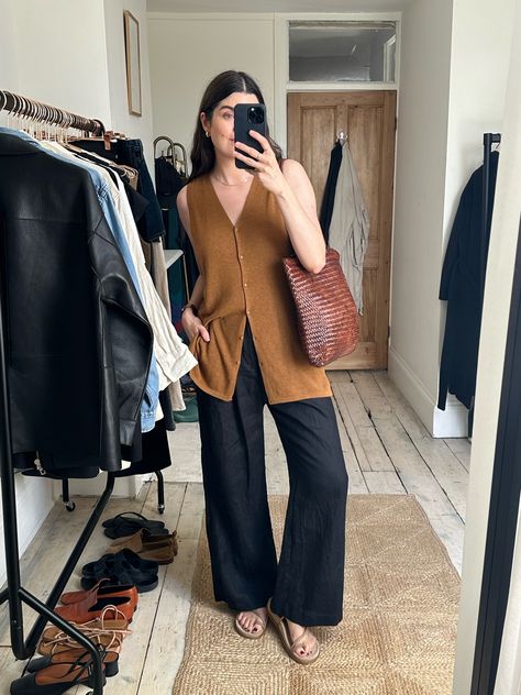 Black Linen Pants Outfit, Black Dress Pants Outfits, Wide Pants Outfit, Anna Edit, Loose Black Dress, Finding Your Style, Dress Pants Outfits, Black Pants Outfit, Building A Wardrobe