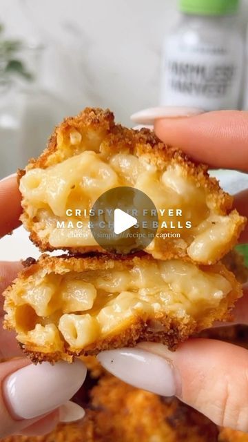 Kiley O'Donnell on Instagram: "CRISPY AIR FRYER MAC & CHEESE BALLS These crispy air fryer mac & cheese balls are my new love language, okay? 😌 The perfect little appetizer, lunch or snack 🤎 recipe below! #Recipe Details: Ingredients: - 8 oz elbow macaroni, cooked according to instructions - 2 tbsp butter - 2 tbsp all-purpose flour - ½ tsp salt - ¼ tsp garlic powder - ¼ cup @harmlessharvest coconut water - ¼ cup @harmlessharvest coconut smoothie - ½ cup coconut milk - ¼ cup @harmlessharvest coconut yogurt - 2 cups shredded cheddar cheese Crispy Coating: - 2 eggs - ⅔ cup panko breadcrumbs - ½ tsp salt + 1 tsp paprika + 1 tsp garlic powder - ⅔ cup shredded sweetened coconut flakes Instructions: Start by making the mac and cheese. In a medium saucepan over medium heat, melt the butter. The Mac And Cheese Bites Air Fryer, Mac Cheese Balls, Mac And Cheese Balls Recipe, Fried Mac And Cheese Balls, Fried Mac N Cheese Balls, Mac N Cheese Balls, Mac And Cheese Cups, Fried Mac And Cheese, Mac And Cheese Bites