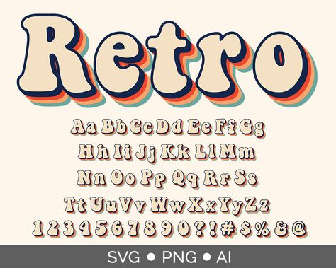 Retro Font Alphabet, Groovy Letters, Cool Fonts Alphabet, Imagine Pictures, Retro Alphabet, Retro Letters, Retro Lettering, Letters Vintage, Font Brush