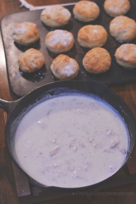 Creamed Turkey on Biscuits - a simple and rustic meal from Cosmopolitan Cornbread Cream Turkey Over Biscuits, Turkey And Biscuits Recipe, High Heat Turkey Recipe, Turkey And Biscuits, Creamed Turkey Recipe, Cream Of Turkey, Cosmopolitan Cornbread, Savory Brunch Recipes, Creamed Turkey