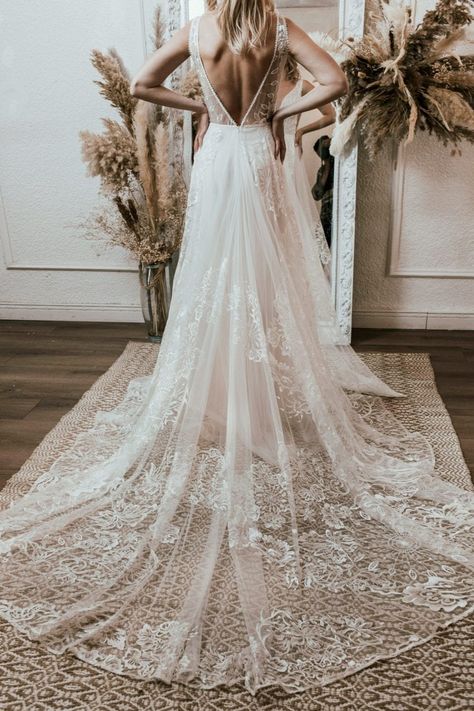 Rish Wedding Dress, A Line Wedding Dress Low Back, Rish Bridal, Elegant Lace Tops, Latest Gowns, Lace Top Wedding, Ivory Embroidery, Illusion Neckline Wedding Dress, Lace Top Wedding Dress